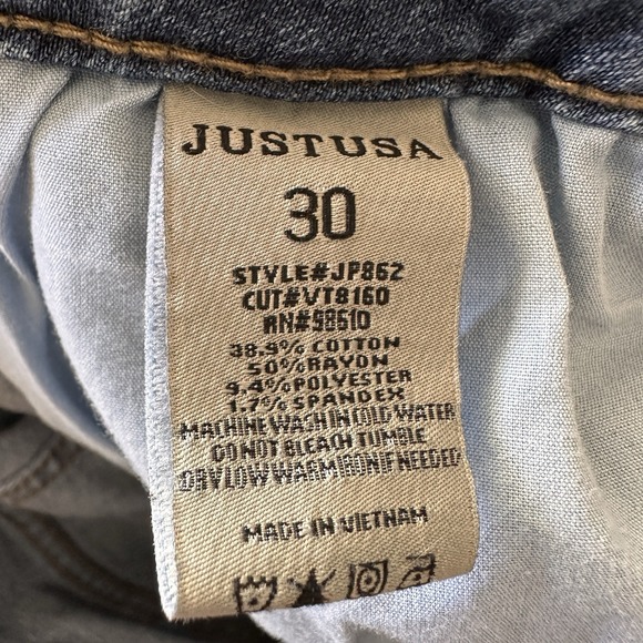 Just USA Women's Blue Distressed Mid-Rise Skinny Denim Jeans Stitch Fix Size 30 - Picture 8 of 11